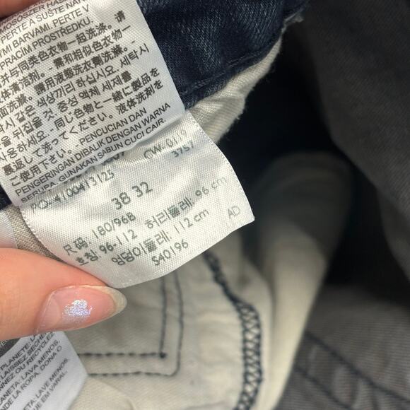 Levis 514 Faded Dark Wash Blue Mens 36x30 Straight‎ Fit Denim Jeans Red Tab - Picture 4 of 14